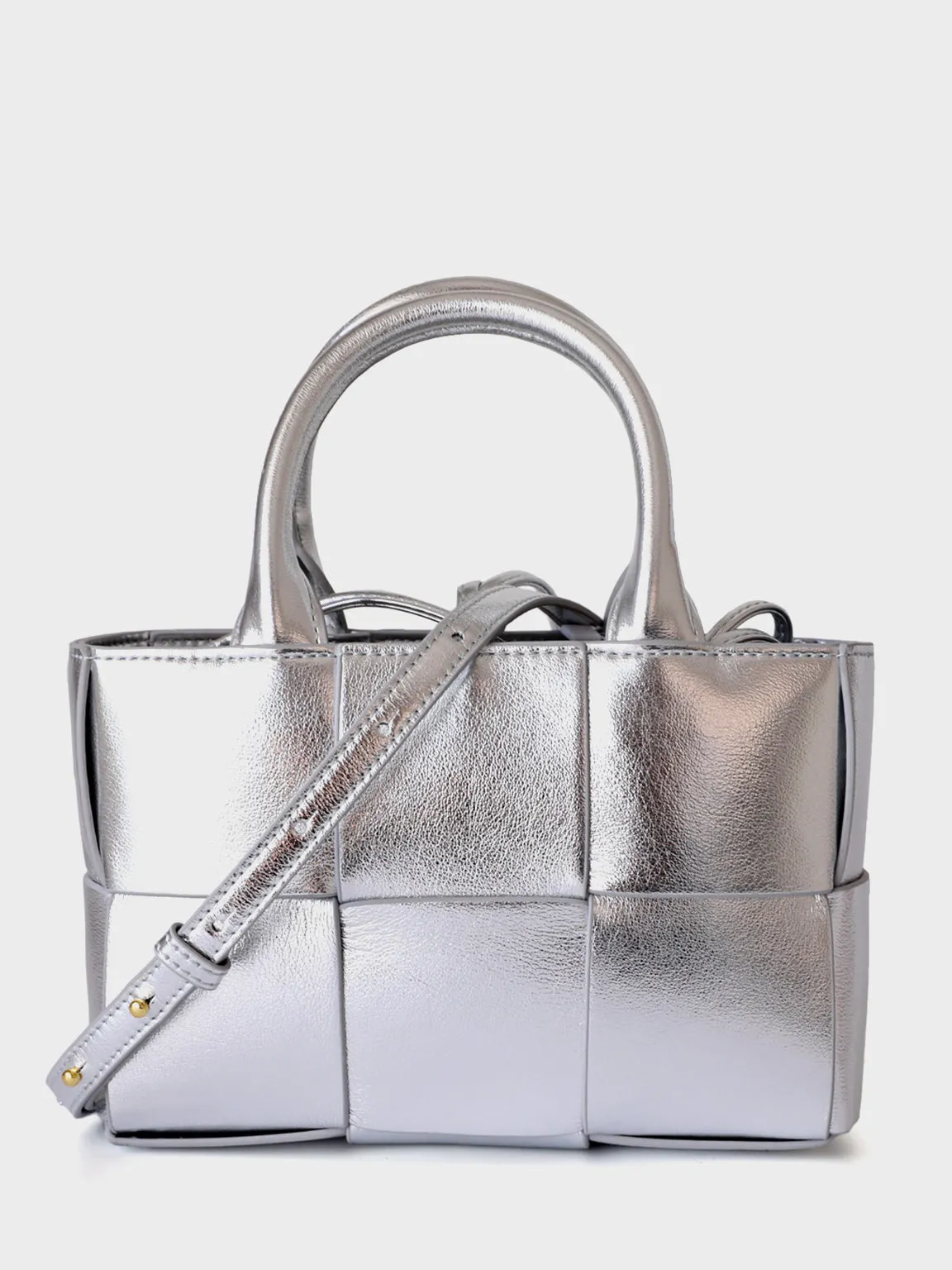 Arco Tote Bag Square Woven Basket Bag Braiding Shoulder Bag