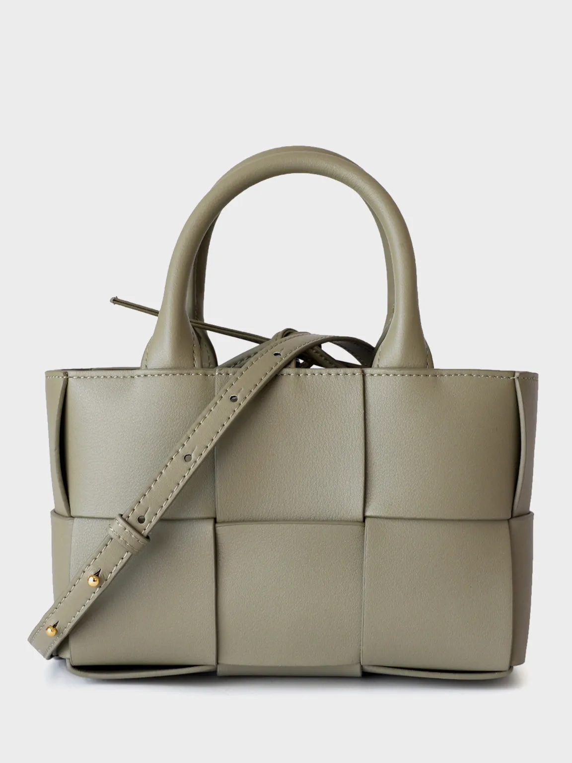 Arco Tote Bag Square Woven Basket Bag Braiding Shoulder Bag