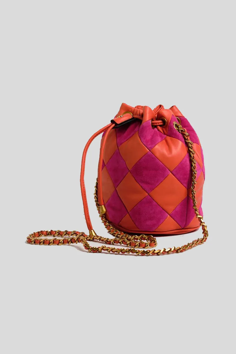 Arlequin Med. Bucket Leather   Suede - Orange/Fuxia