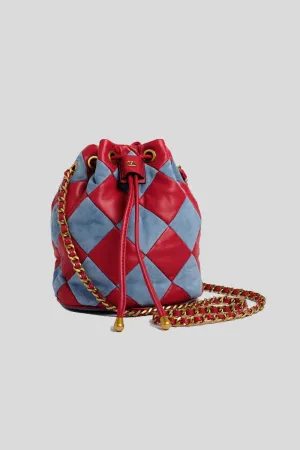 Arlequin Med. Bucket Leather   Suede - Red/jeans
