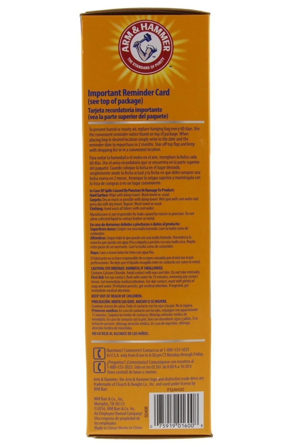 Arm & Hammer Moisture Absorber & Odor Eliminator 16oz Hanging Bag, 3 Pack (6 Bags Total) - Eliminates Musty Odors & Freshens Air for Closets, Laundry rooms, Mud Rooms