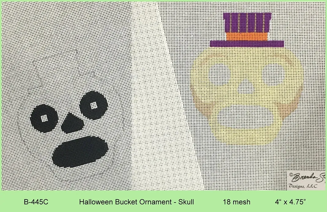 B-445C Halloween Bucket Ornament - Skull