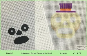 B-445C Halloween Bucket Ornament - Skull