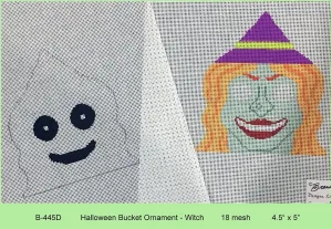 B-445D Halloween Bucket Ornament - Witch