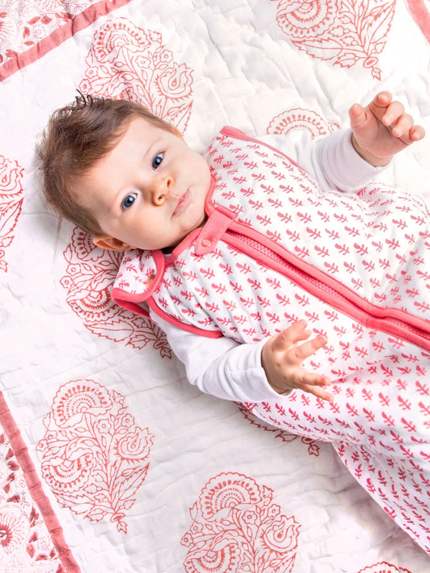 Baby Sleeping Bag Pink City Print - TOG 2.2 (Quilted)