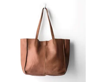 BABY UNLINED TOTE | COGNAC