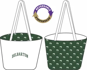 Bag - Delbarton Reversible Tote - White with Forest Green D Sublimation