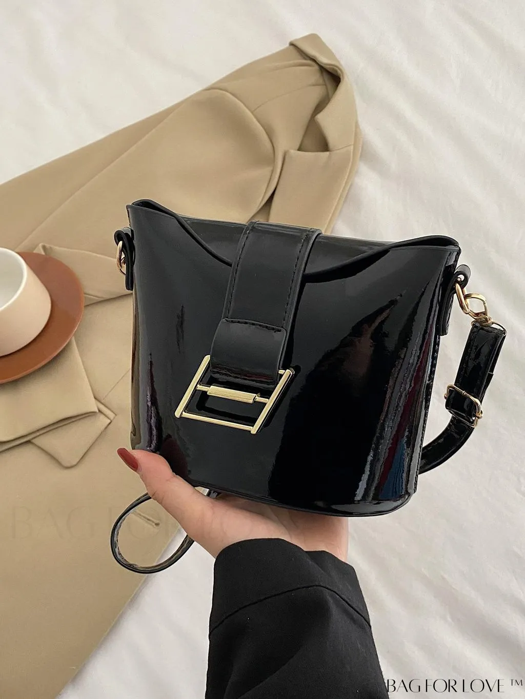 BagForLove - Compact Metallic Decor Bucket Bag with Stylish Appeal