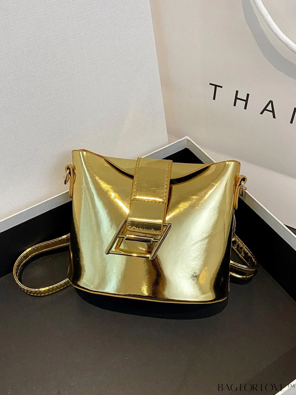 BagForLove - Compact Metallic Decor Bucket Bag with Stylish Appeal