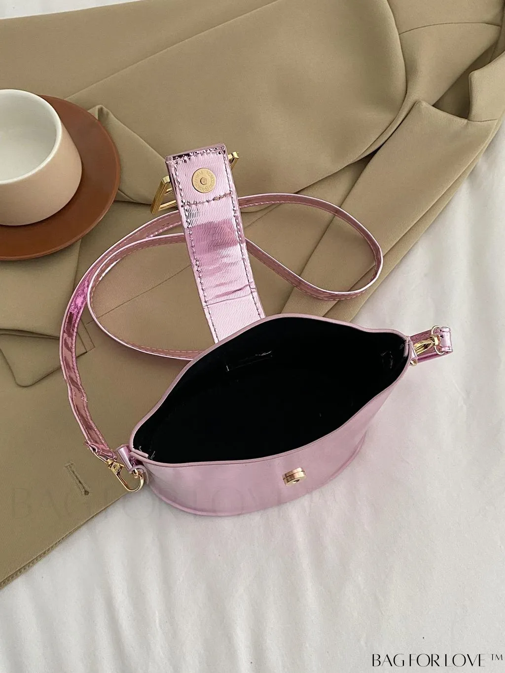 BagForLove - Compact Metallic Decor Bucket Bag with Stylish Appeal