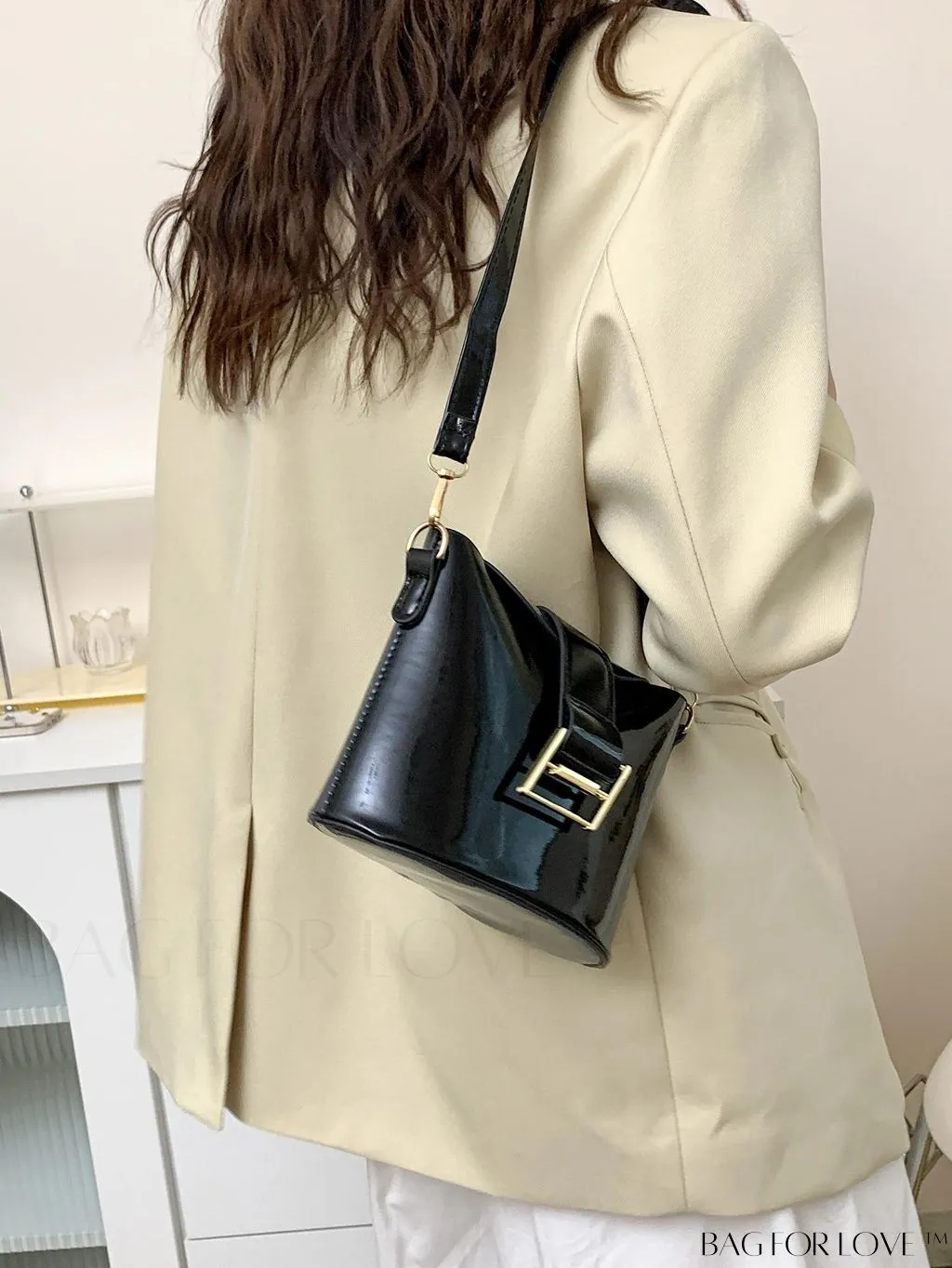 BagForLove - Compact Metallic Decor Bucket Bag with Stylish Appeal