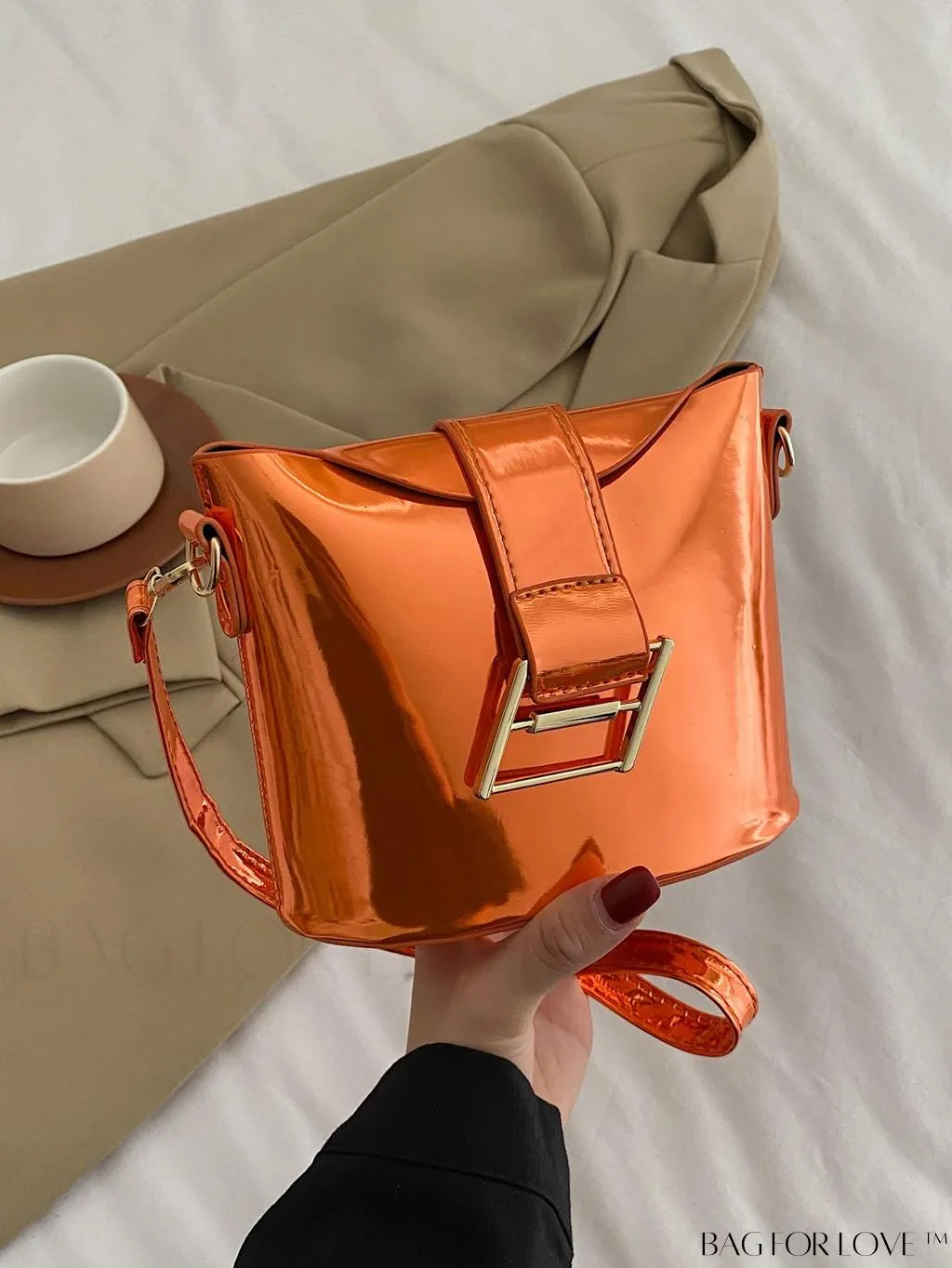 BagForLove - Compact Metallic Decor Bucket Bag with Stylish Appeal