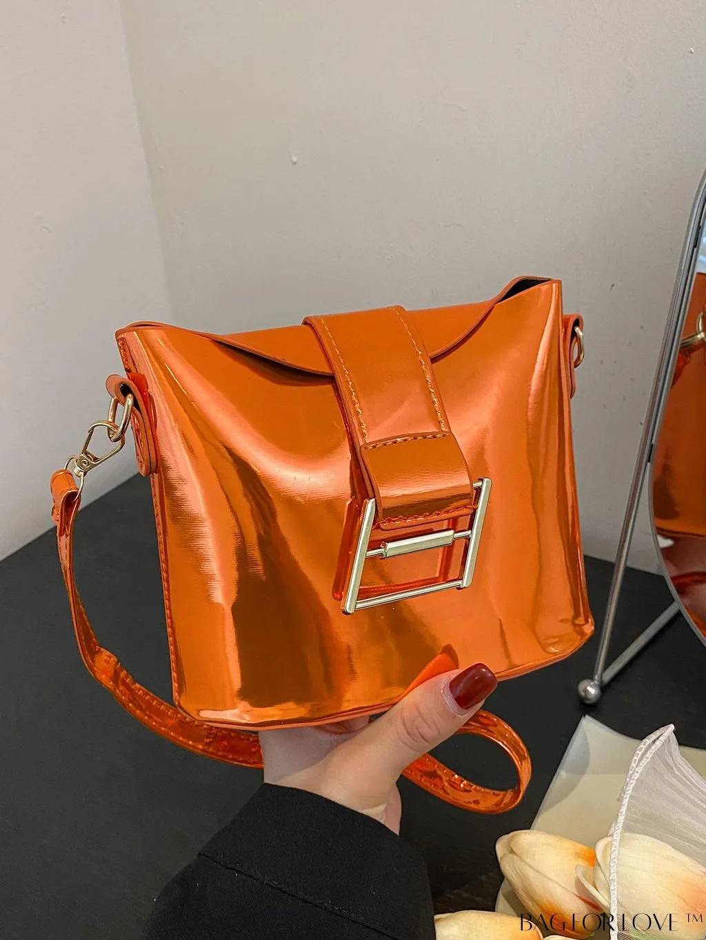 BagForLove - Compact Metallic Decor Bucket Bag with Stylish Appeal