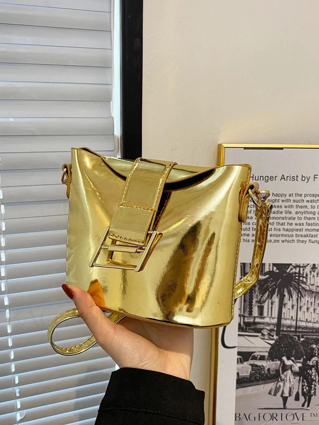 BagForLove - Compact Metallic Decor Bucket Bag with Stylish Appeal