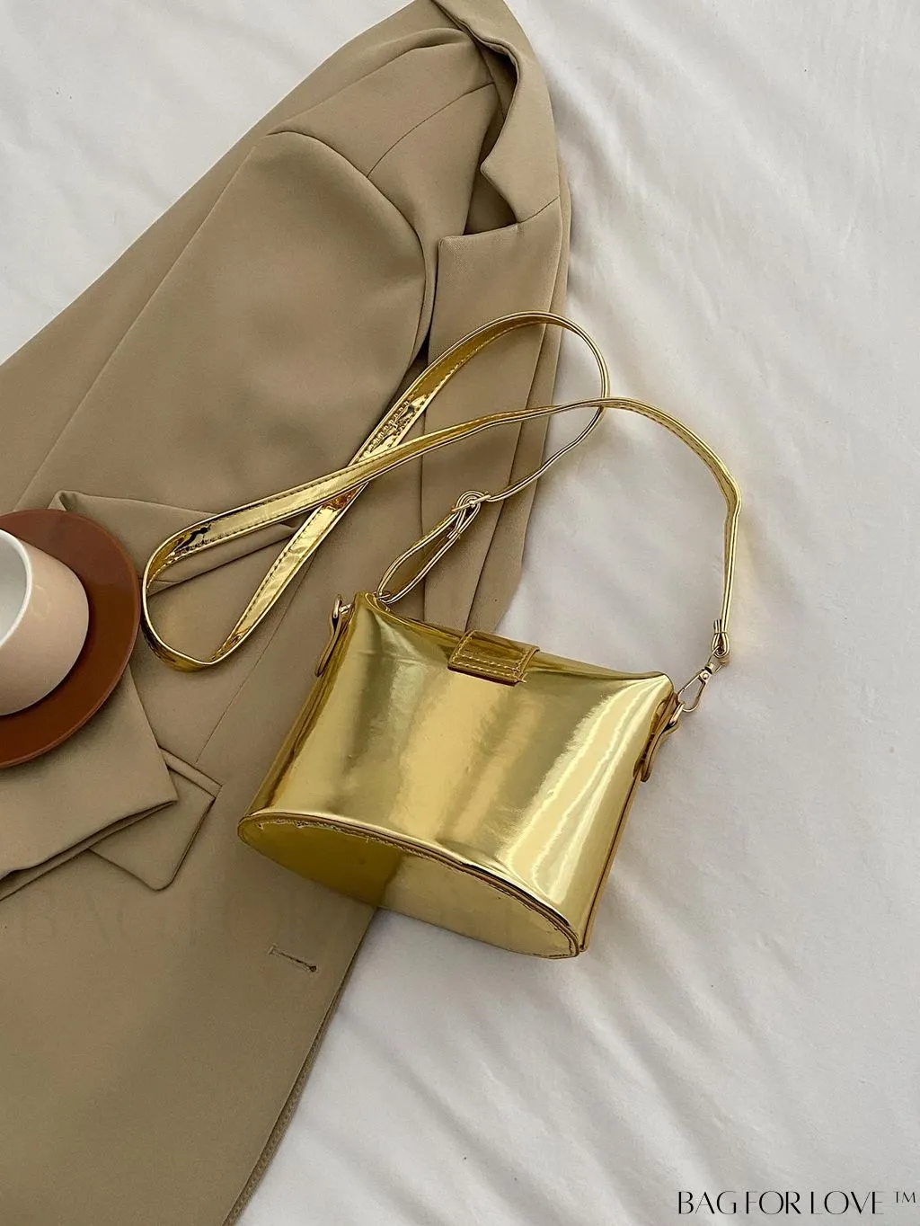 BagForLove - Compact Metallic Decor Bucket Bag with Stylish Appeal