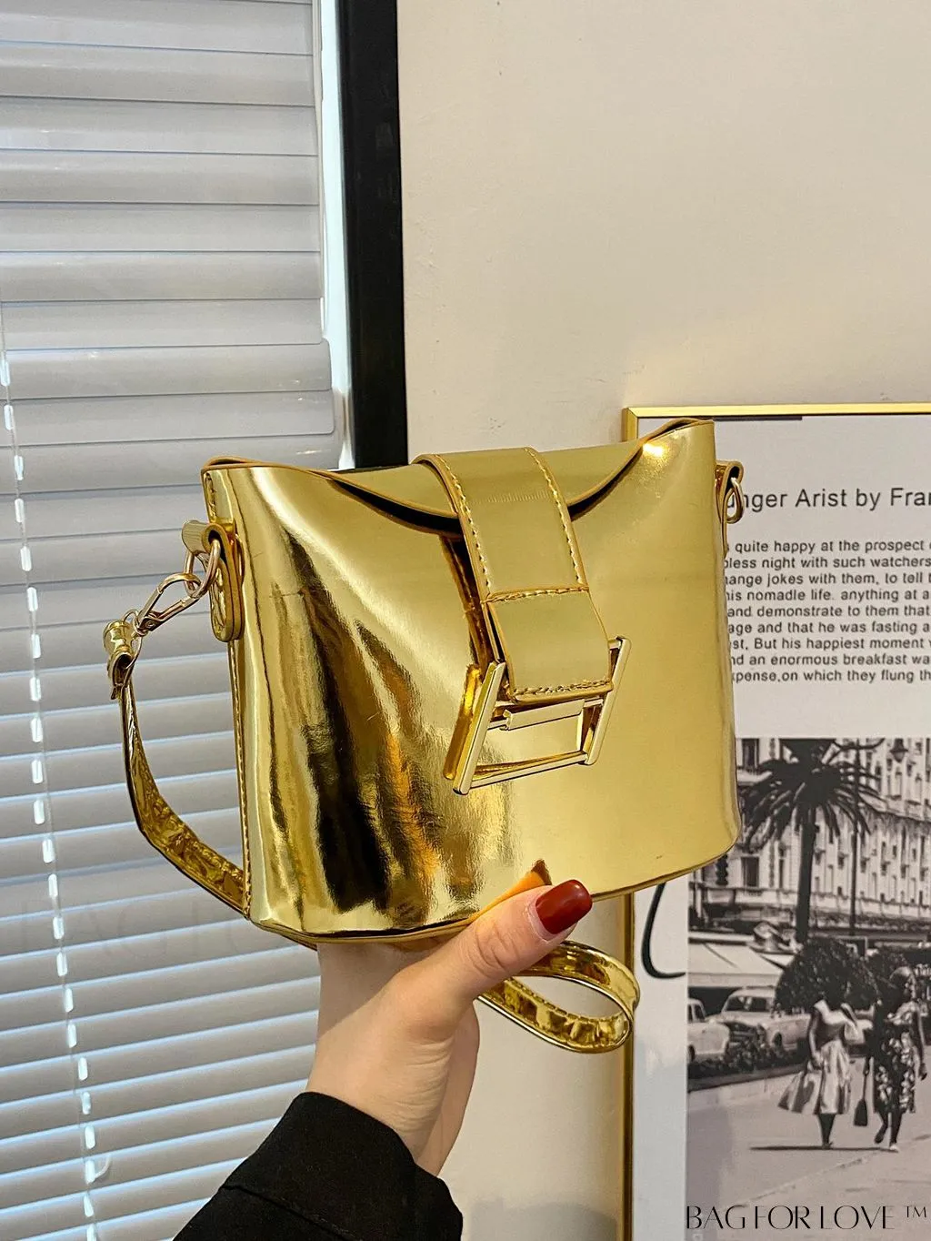 BagForLove - Compact Metallic Decor Bucket Bag with Stylish Appeal