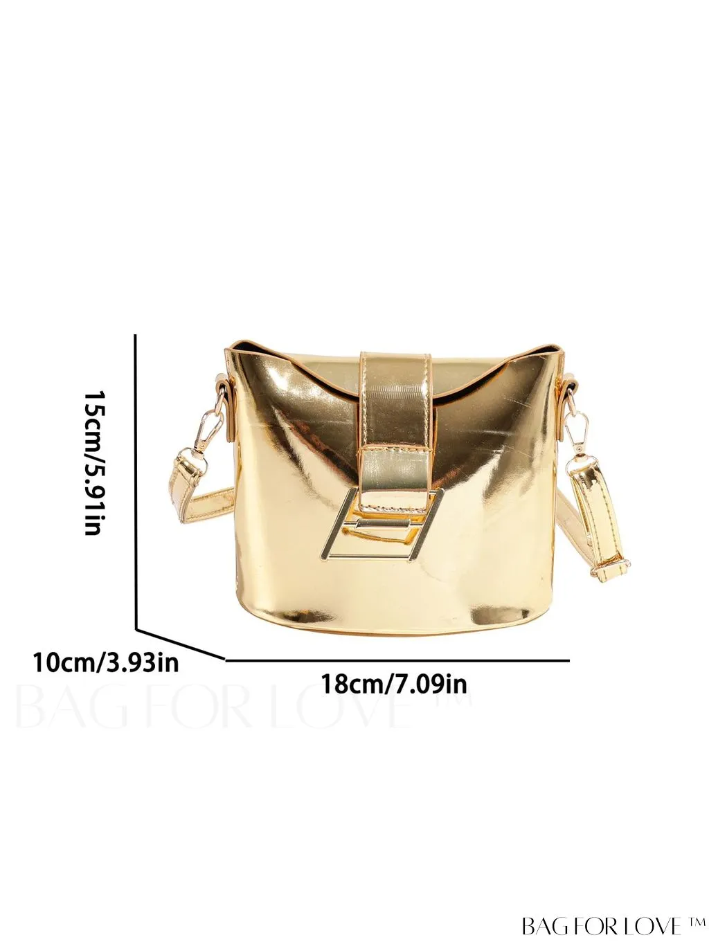 BagForLove - Compact Metallic Decor Bucket Bag with Stylish Appeal