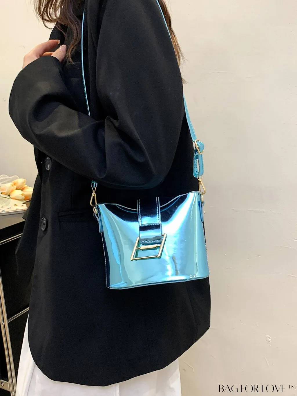 BagForLove - Compact Metallic Decor Bucket Bag with Stylish Appeal