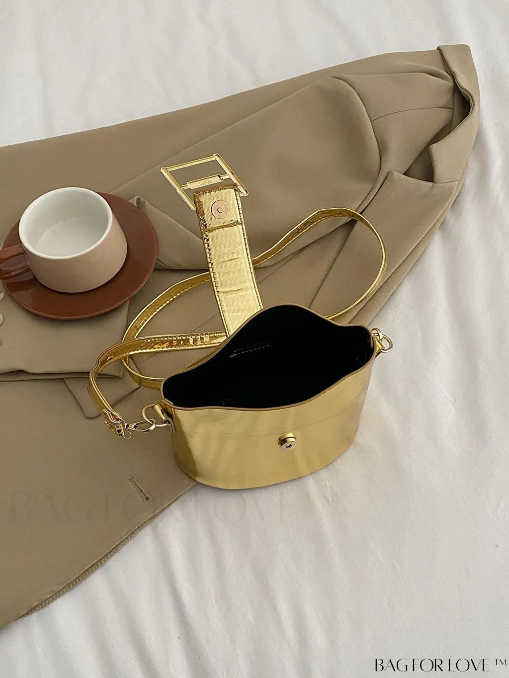 BagForLove - Compact Metallic Decor Bucket Bag with Stylish Appeal