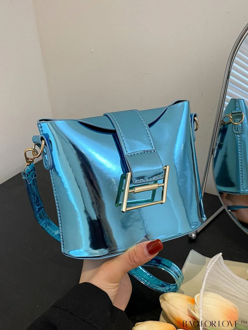 BagForLove - Compact Metallic Decor Bucket Bag with Stylish Appeal