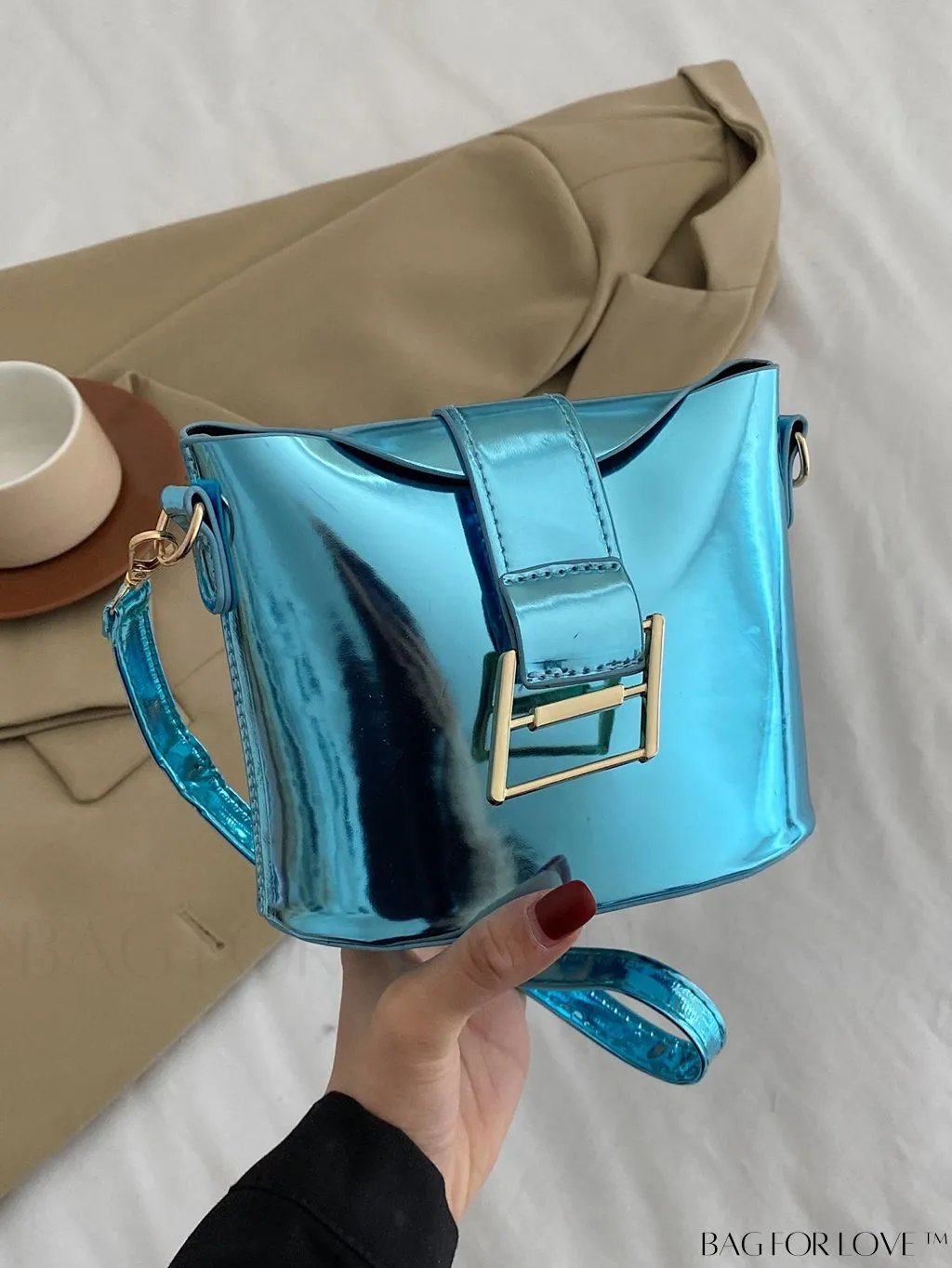 BagForLove - Compact Metallic Decor Bucket Bag with Stylish Appeal