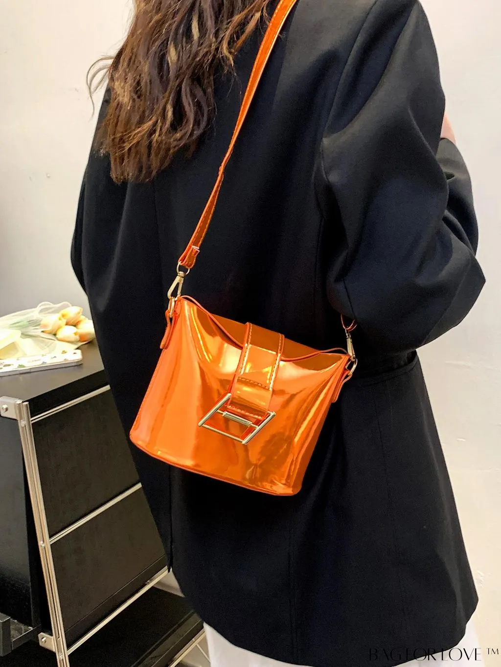 BagForLove - Compact Metallic Decor Bucket Bag with Stylish Appeal