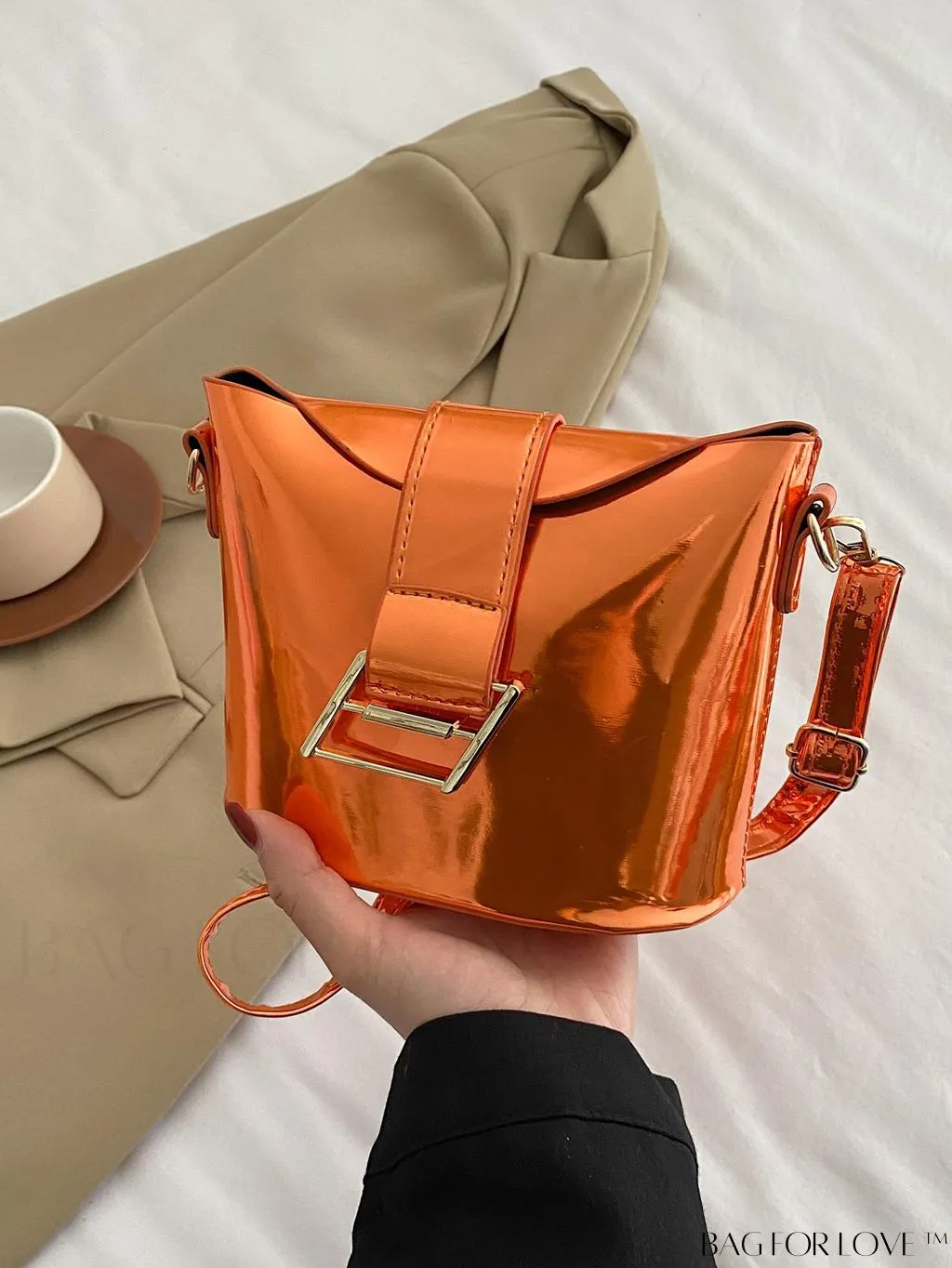 BagForLove - Compact Metallic Decor Bucket Bag with Stylish Appeal