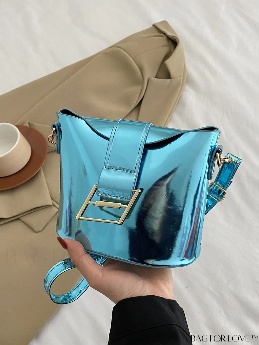 BagForLove - Compact Metallic Decor Bucket Bag with Stylish Appeal