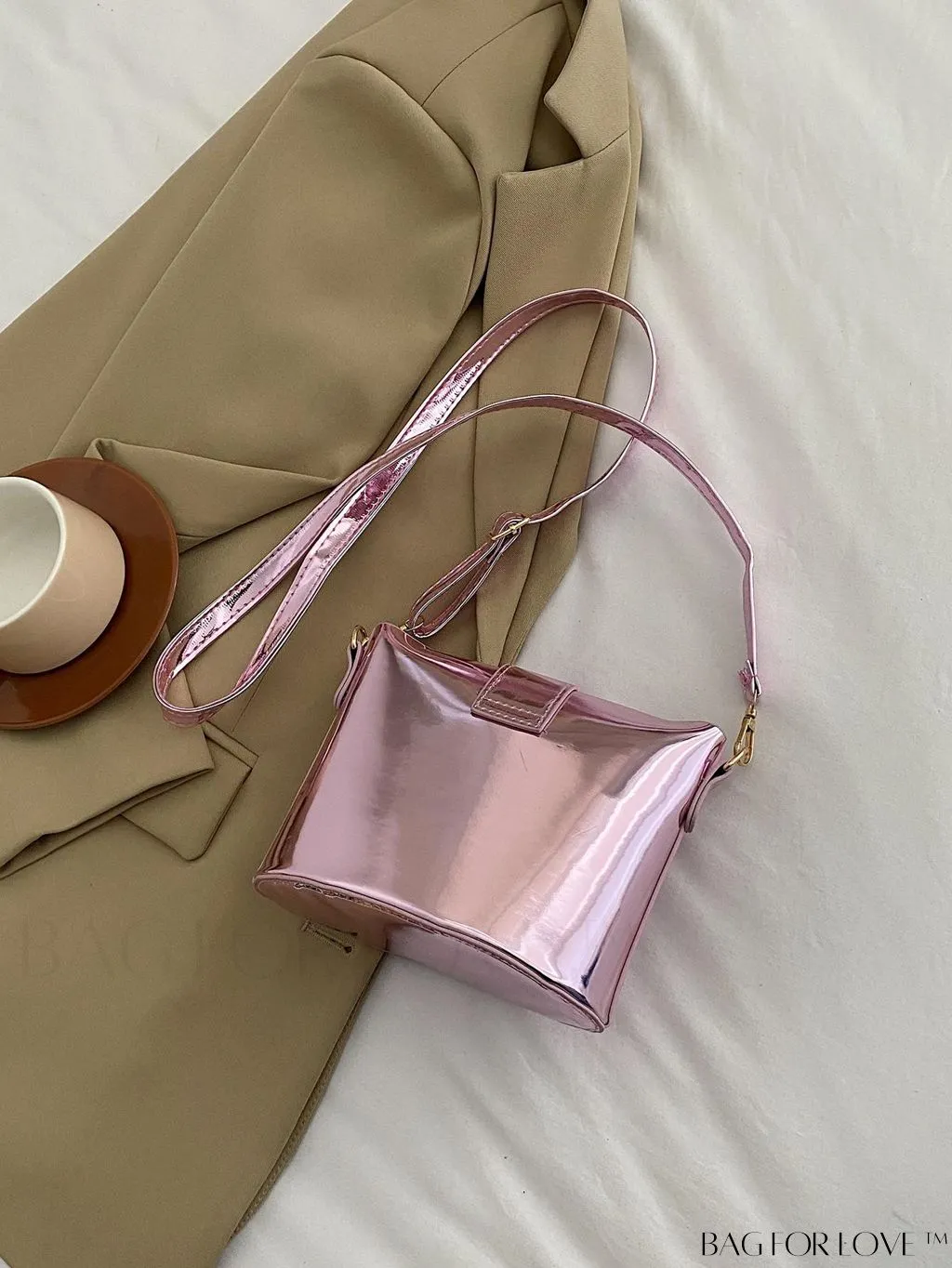 BagForLove - Compact Metallic Decor Bucket Bag with Stylish Appeal