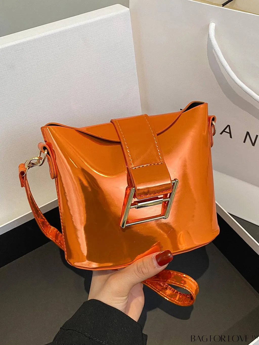 BagForLove - Compact Metallic Decor Bucket Bag with Stylish Appeal