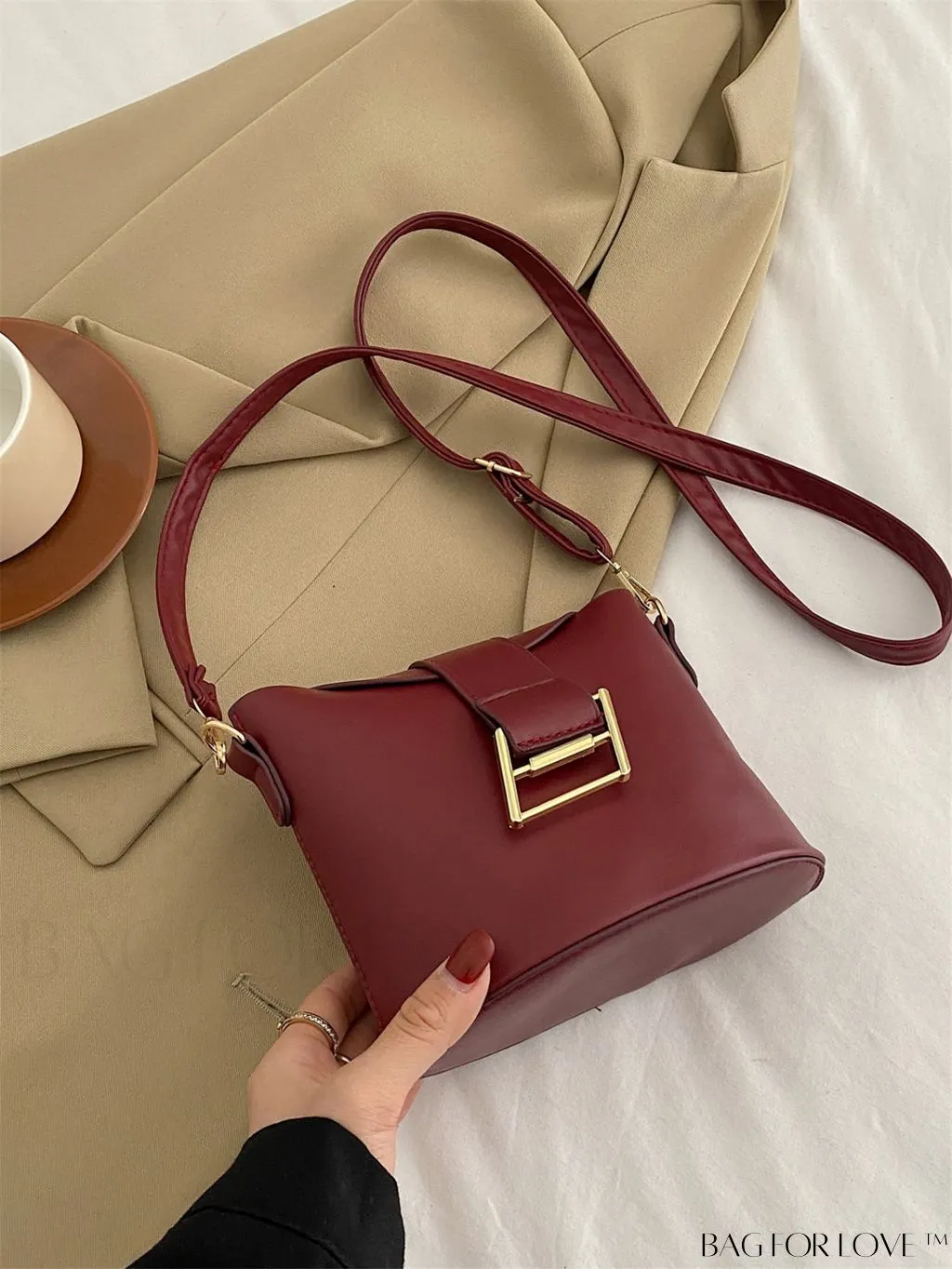 BagForLove - Stylish Korean Cross-Body Bucket Bag - PU Material, Perfect for Summer