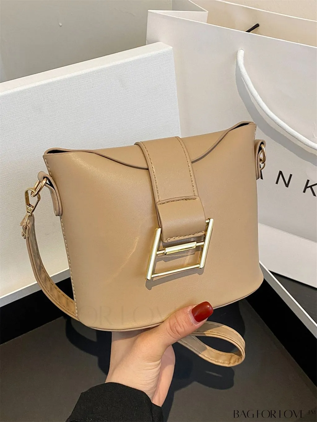 BagForLove - Stylish Korean Cross-Body Bucket Bag - PU Material, Perfect for Summer