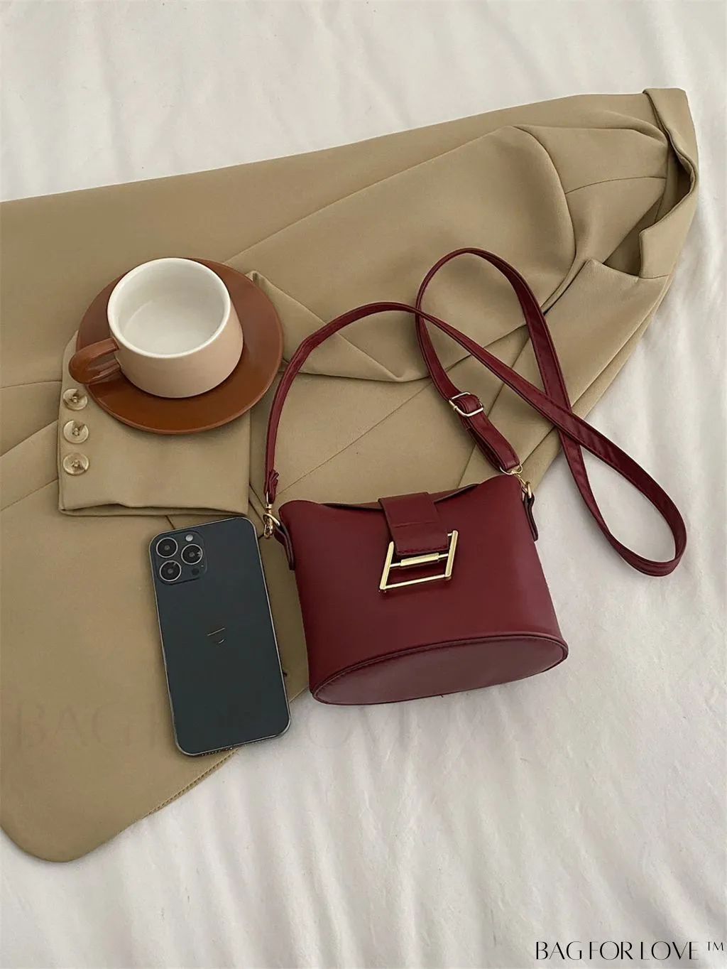 BagForLove - Stylish Korean Cross-Body Bucket Bag - PU Material, Perfect for Summer