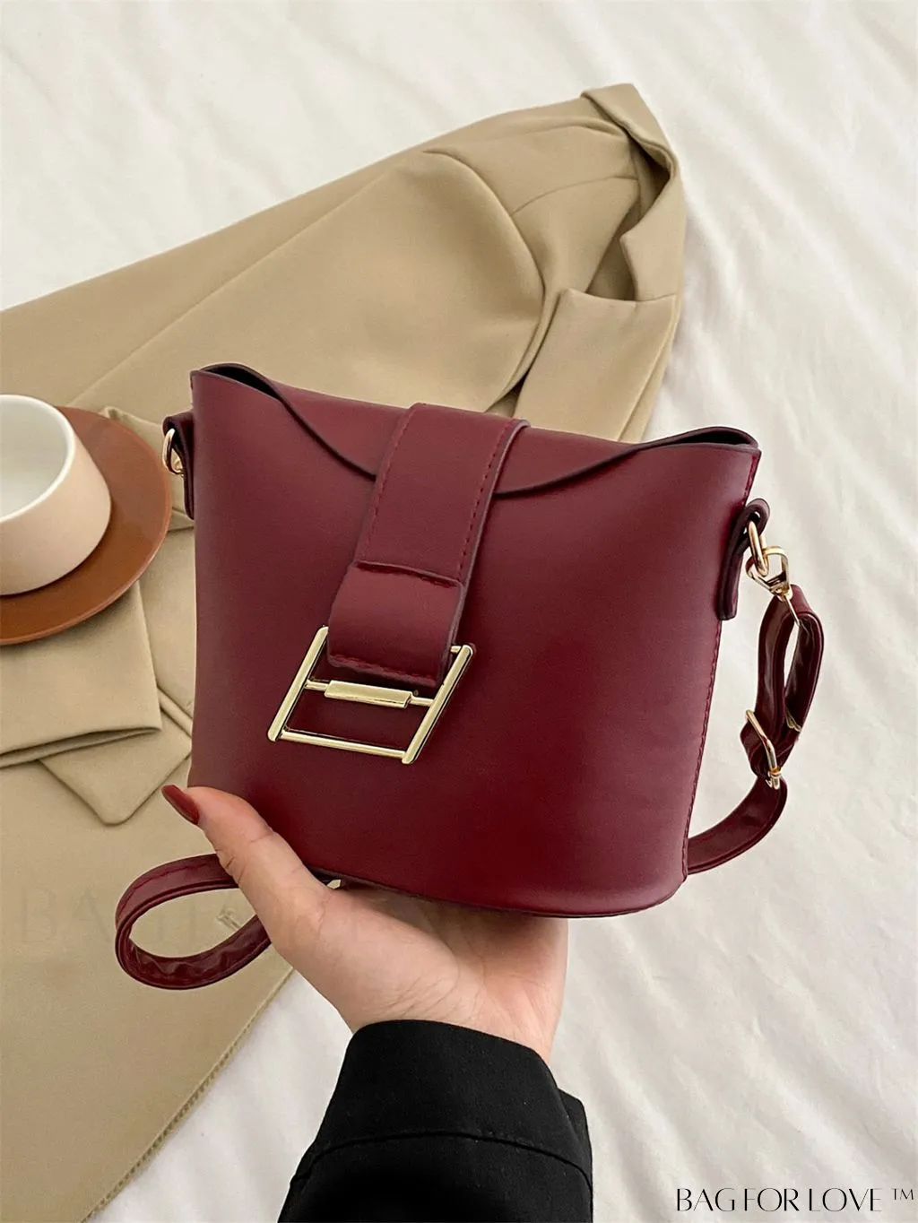 BagForLove - Stylish Korean Cross-Body Bucket Bag - PU Material, Perfect for Summer