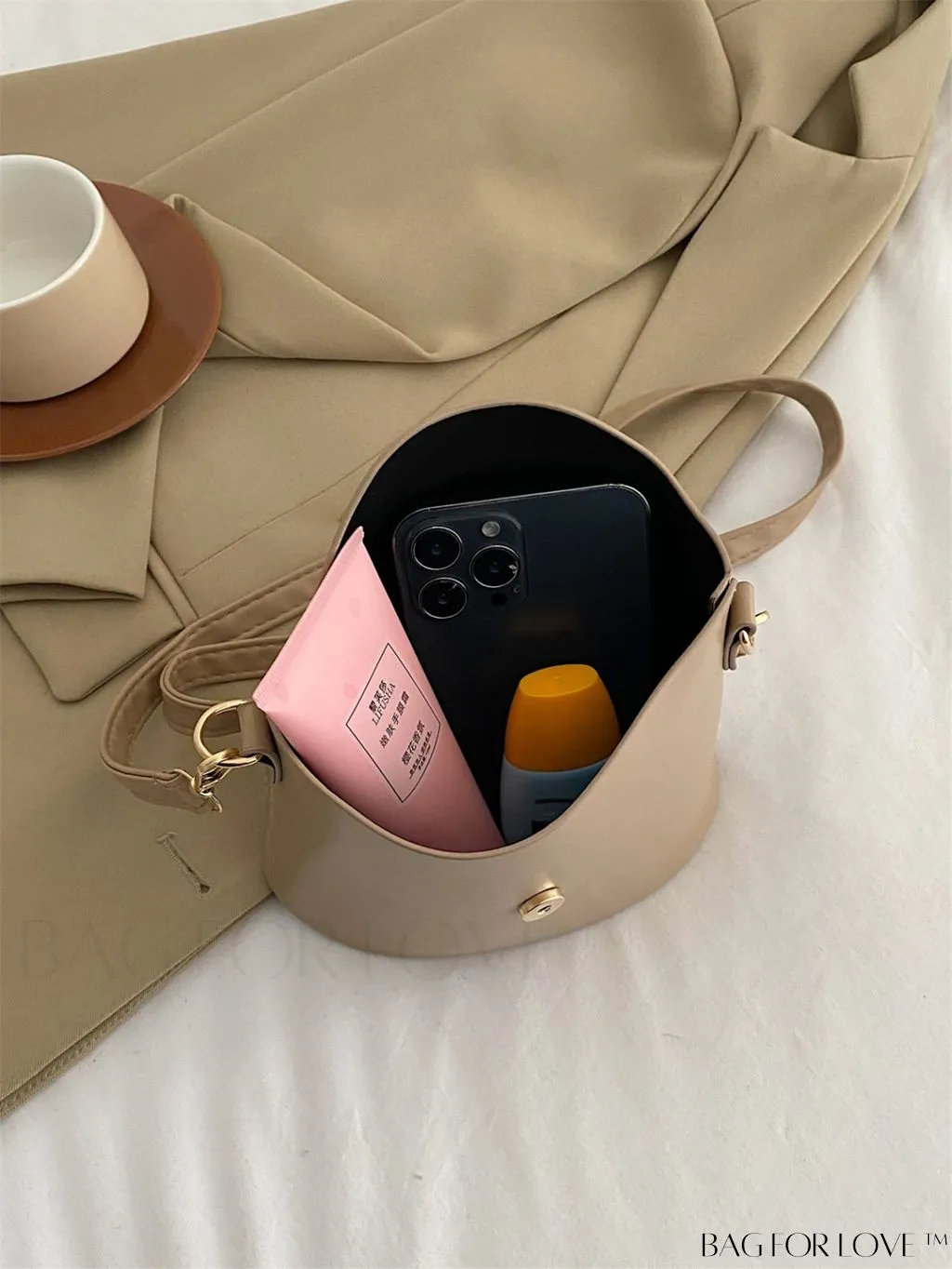 BagForLove - Stylish Korean Cross-Body Bucket Bag - PU Material, Perfect for Summer