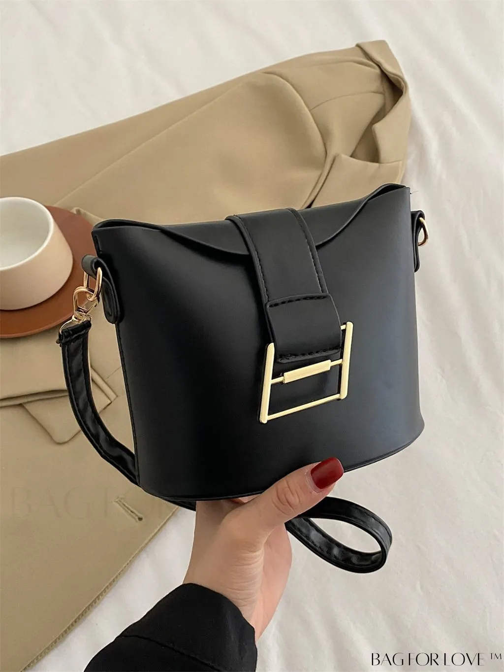 BagForLove - Stylish Korean Cross-Body Bucket Bag - PU Material, Perfect for Summer
