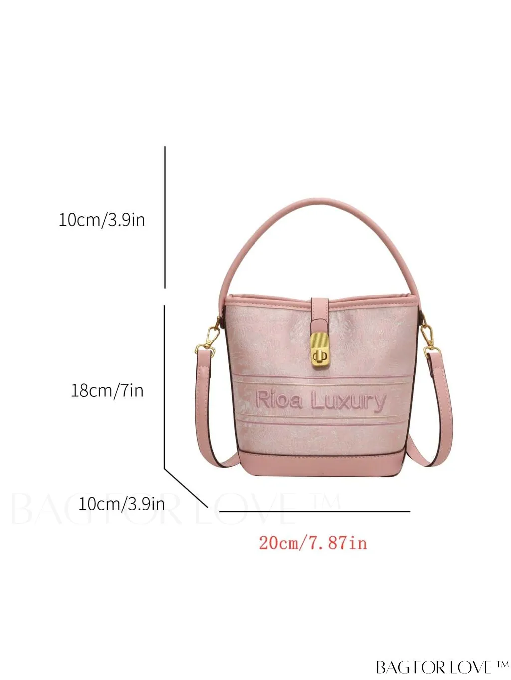 BagForLove - Stylish Pink Embroidered Barrel Handbag - Womens Fashion Accessory