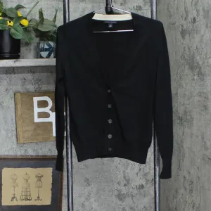 Banana Republic Womens Stretch 5 Button Unlined Cardigan Sweater Black S