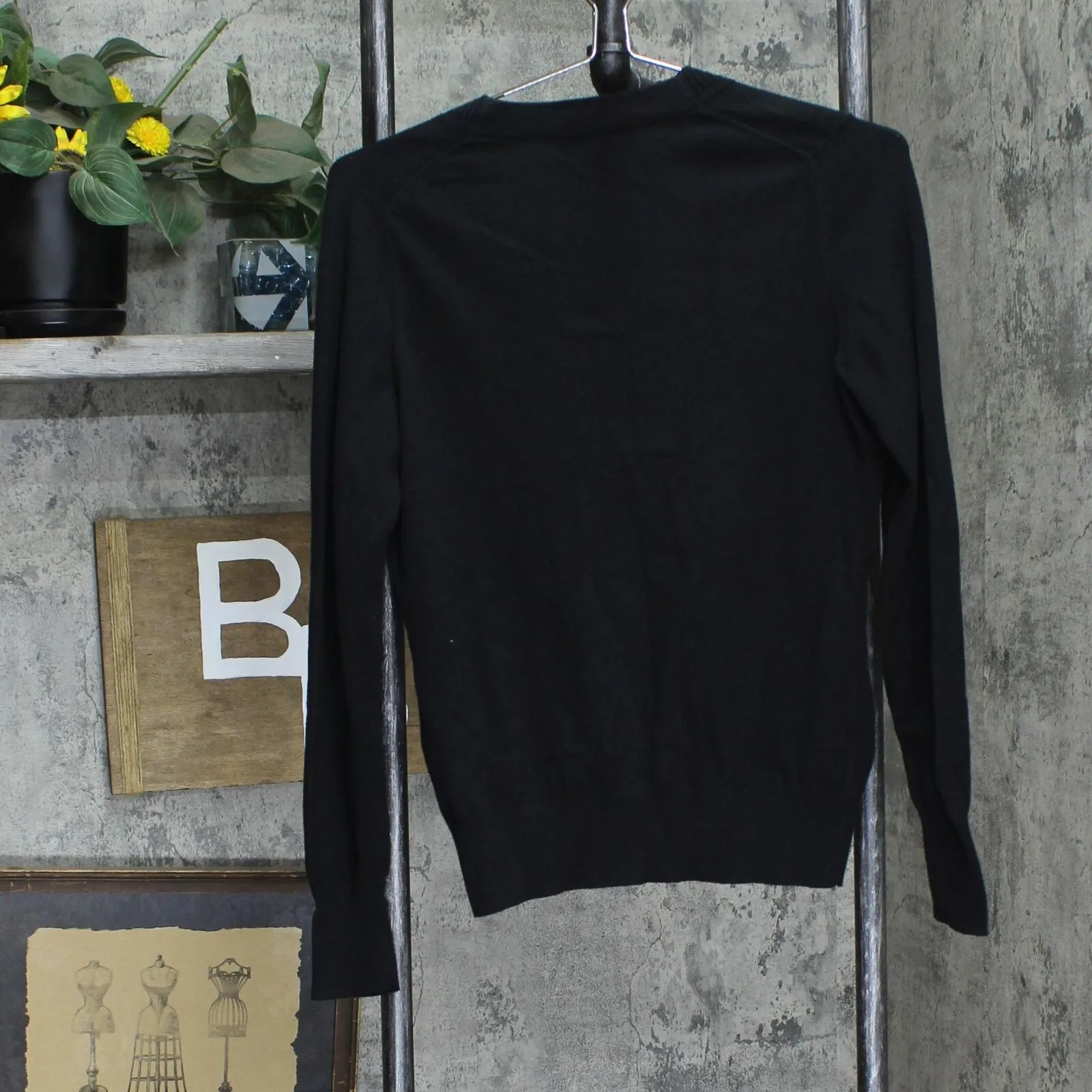 Banana Republic Womens Stretch 5 Button Unlined Cardigan Sweater Black S
