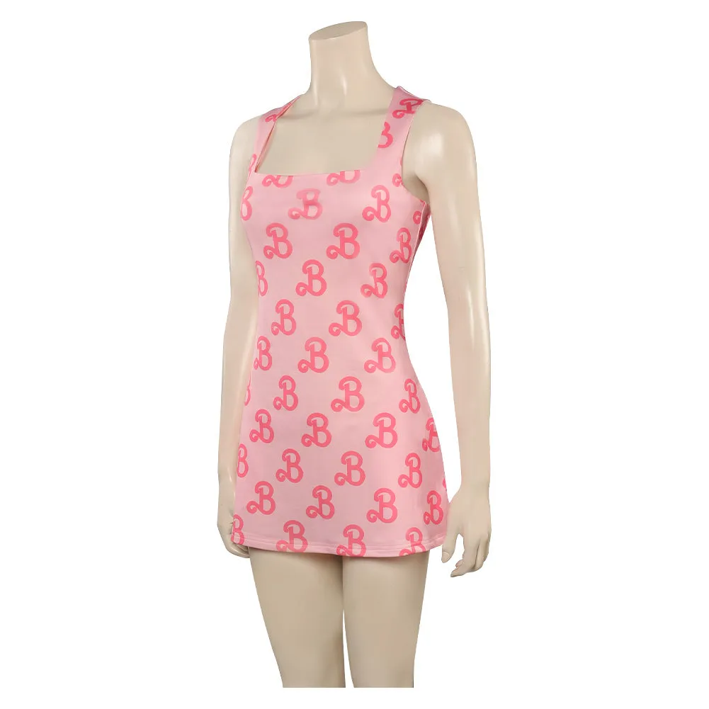 Barbie 2023 Square Neck Bodice Dress Cosplay Costume Halloween Carnival Suit