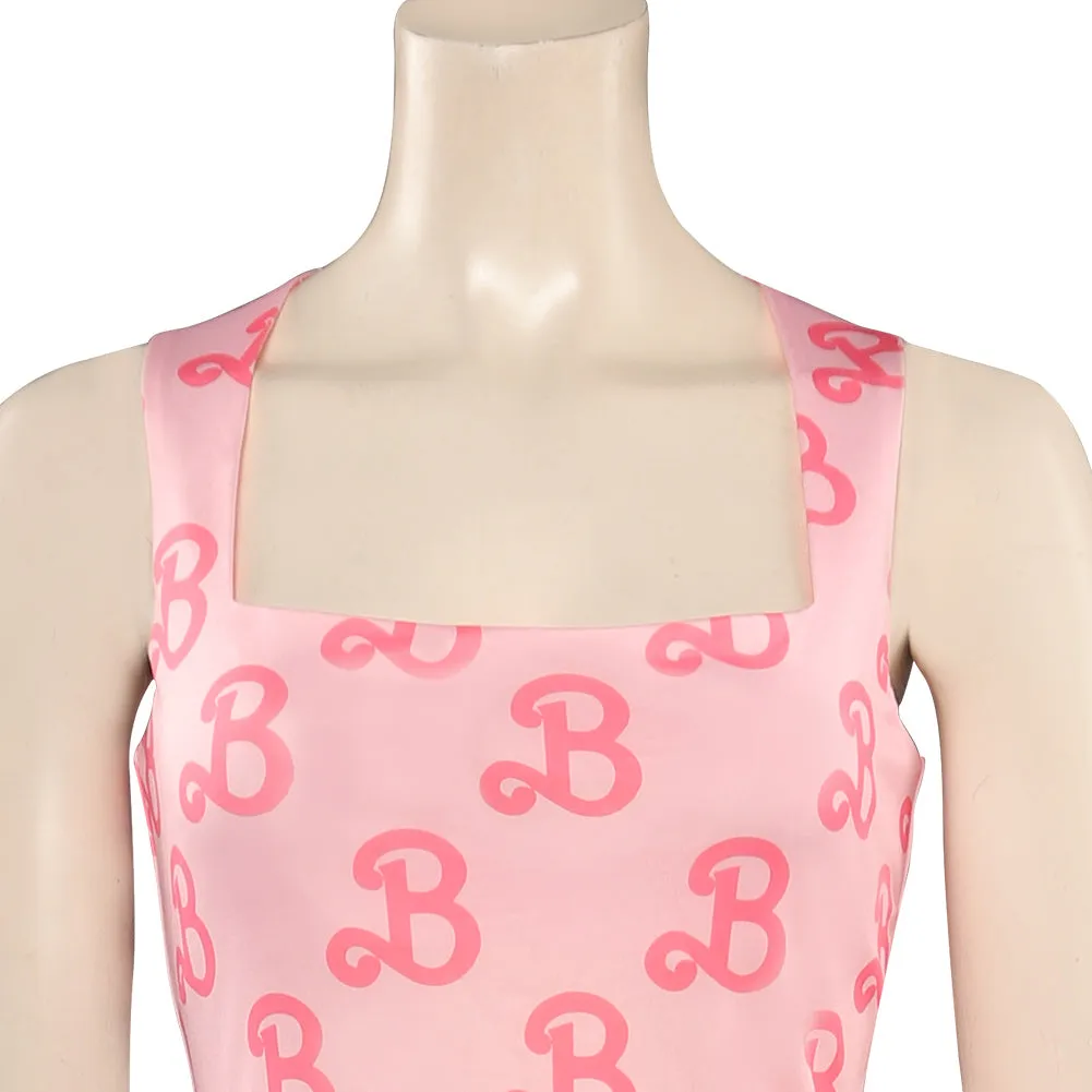 Barbie 2023 Square Neck Bodice Dress Cosplay Costume Halloween Carnival Suit