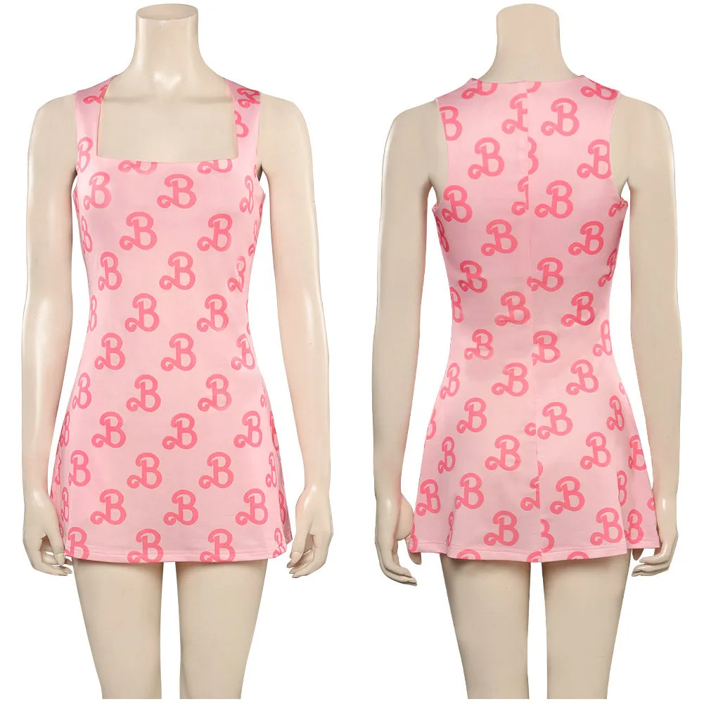 Barbie 2023 Square Neck Bodice Dress Cosplay Costume Halloween Carnival Suit