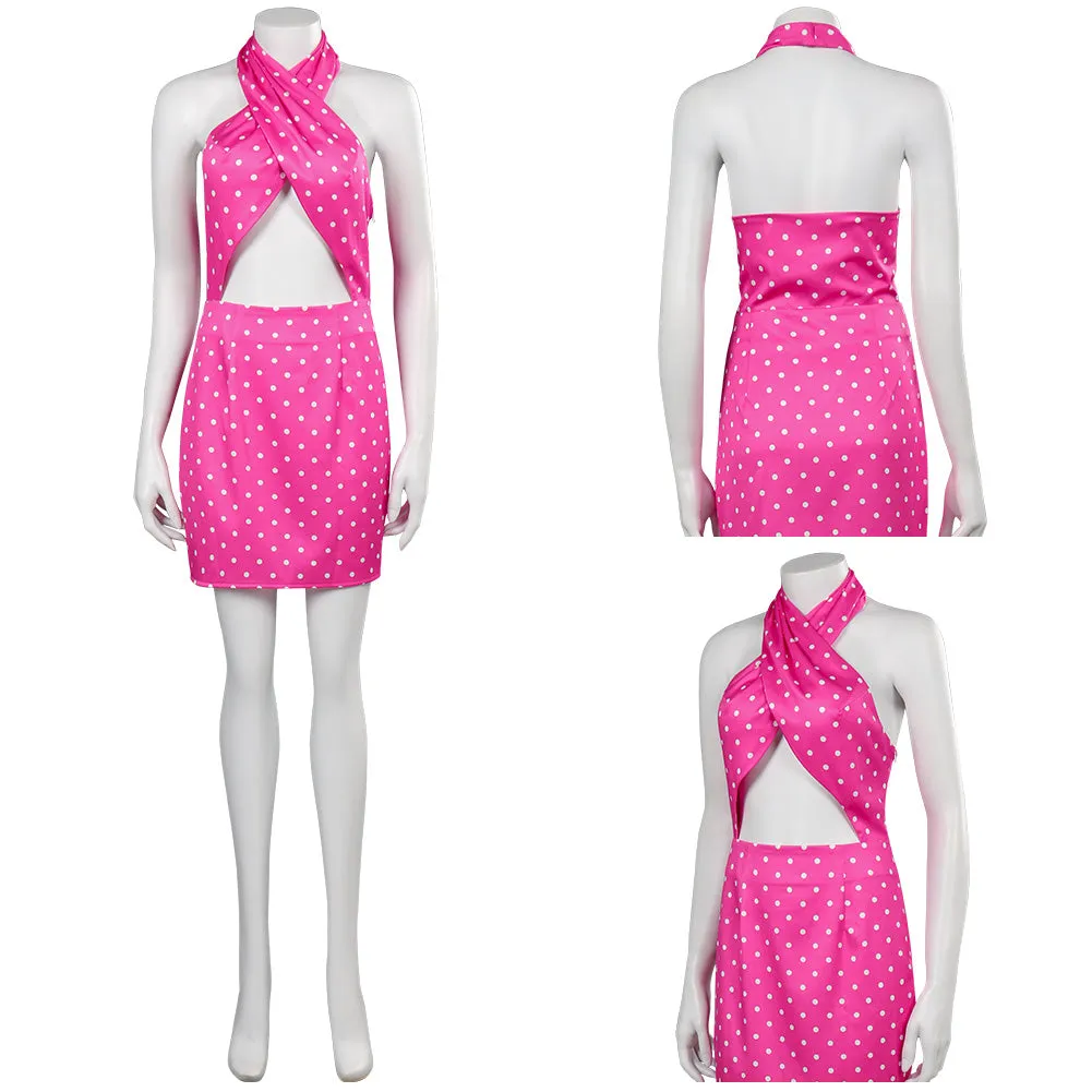 Barbie Cosplay Costume Pink Spots Dress Outfits Halloween Carnival Suit