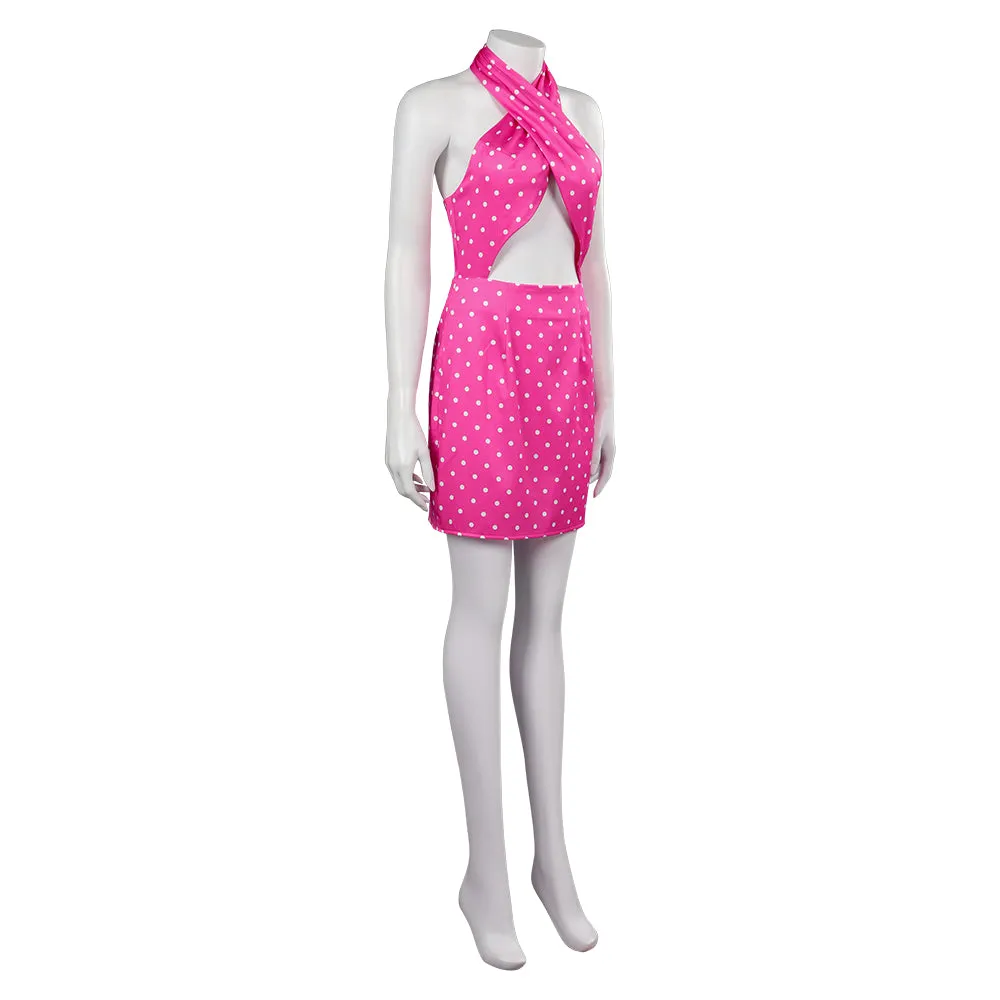 Barbie Cosplay Costume Pink Spots Dress Outfits Halloween Carnival Suit