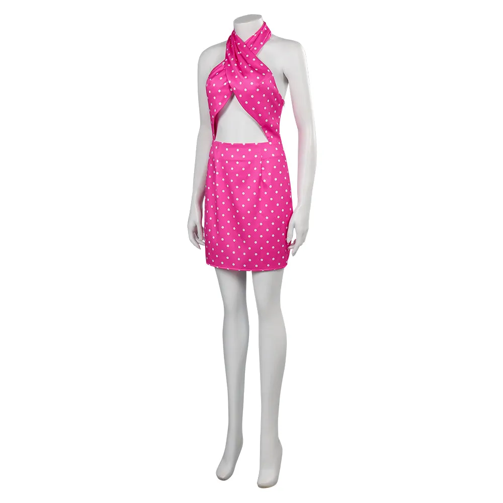 Barbie Cosplay Costume Pink Spots Dress Outfits Halloween Carnival Suit