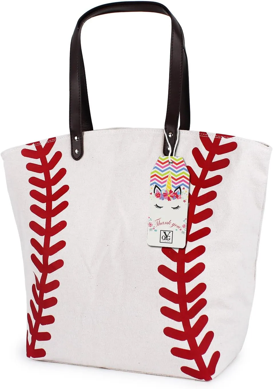 Baseball Bag for Women - Canvas Casual Shoulder Handbag for Softball, Gym, Travel & Shopping