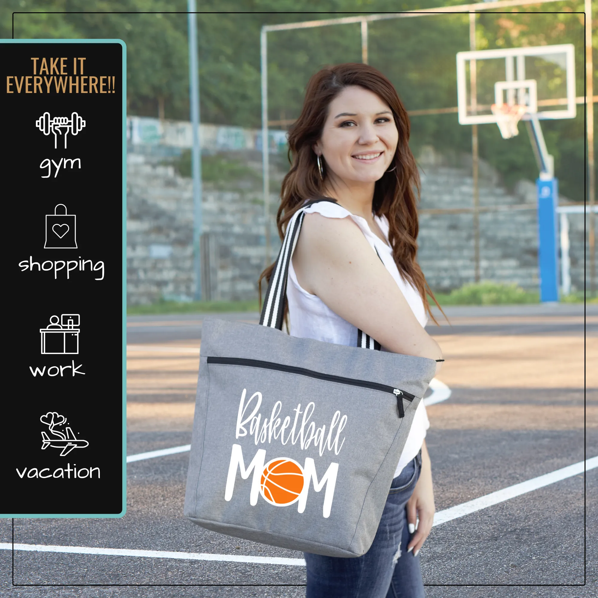 Basketball Mom Lexie Gray Tote Bag for Moms
