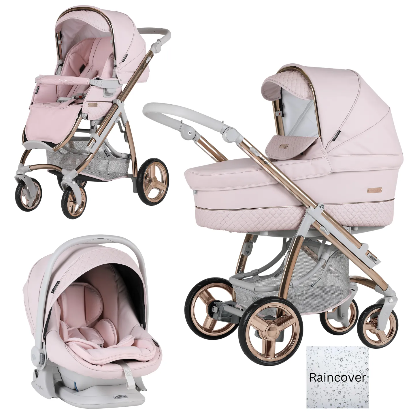 Bebecar Trio Ip-Op XL Classic Travel System - Rose Blush