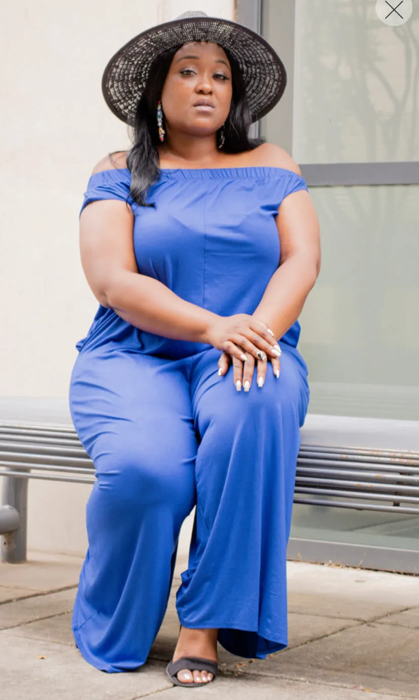 Bella Plus Size Jumpsuit- Royal Blue