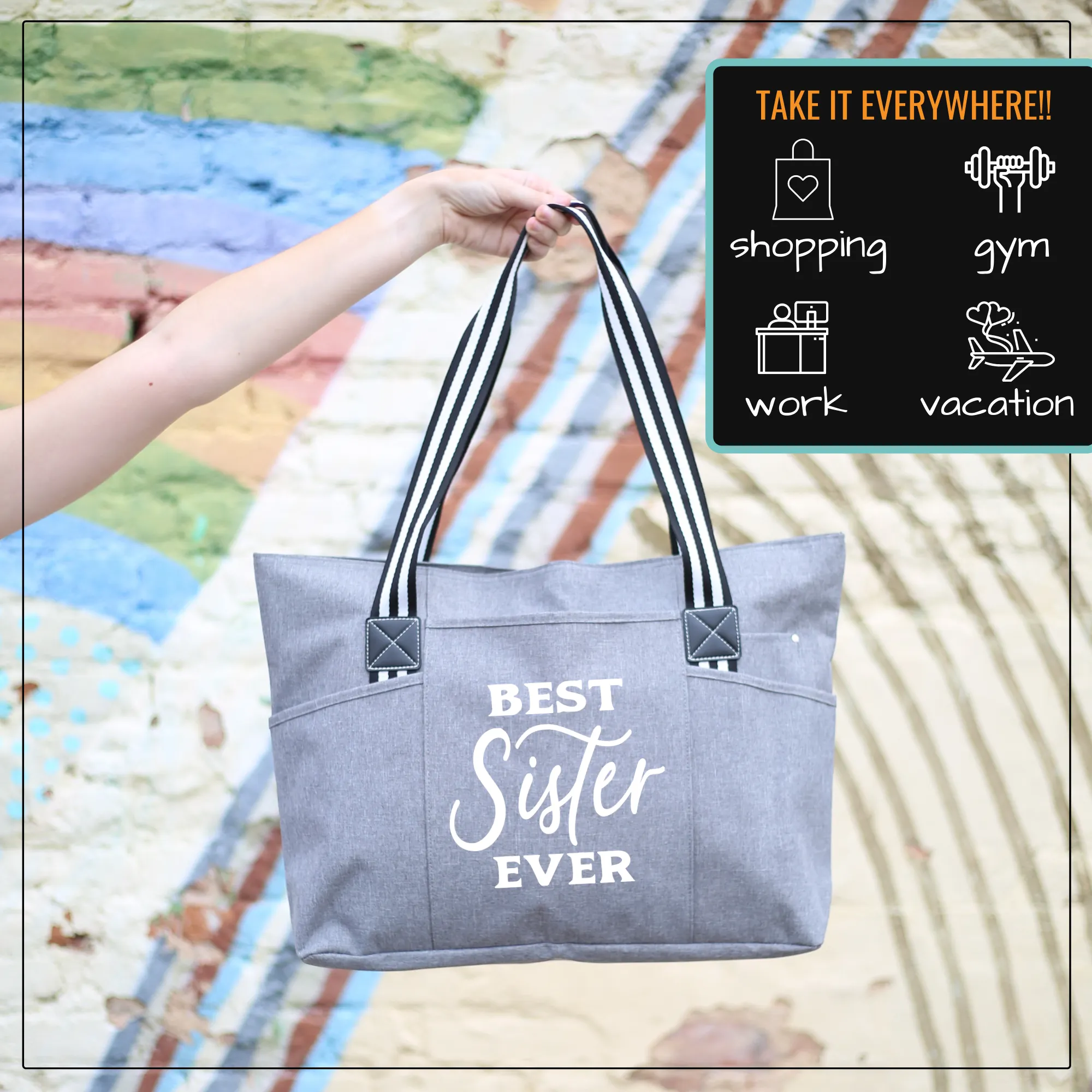 Best Sister Ever Tessa Gray Tote Bag for Sister